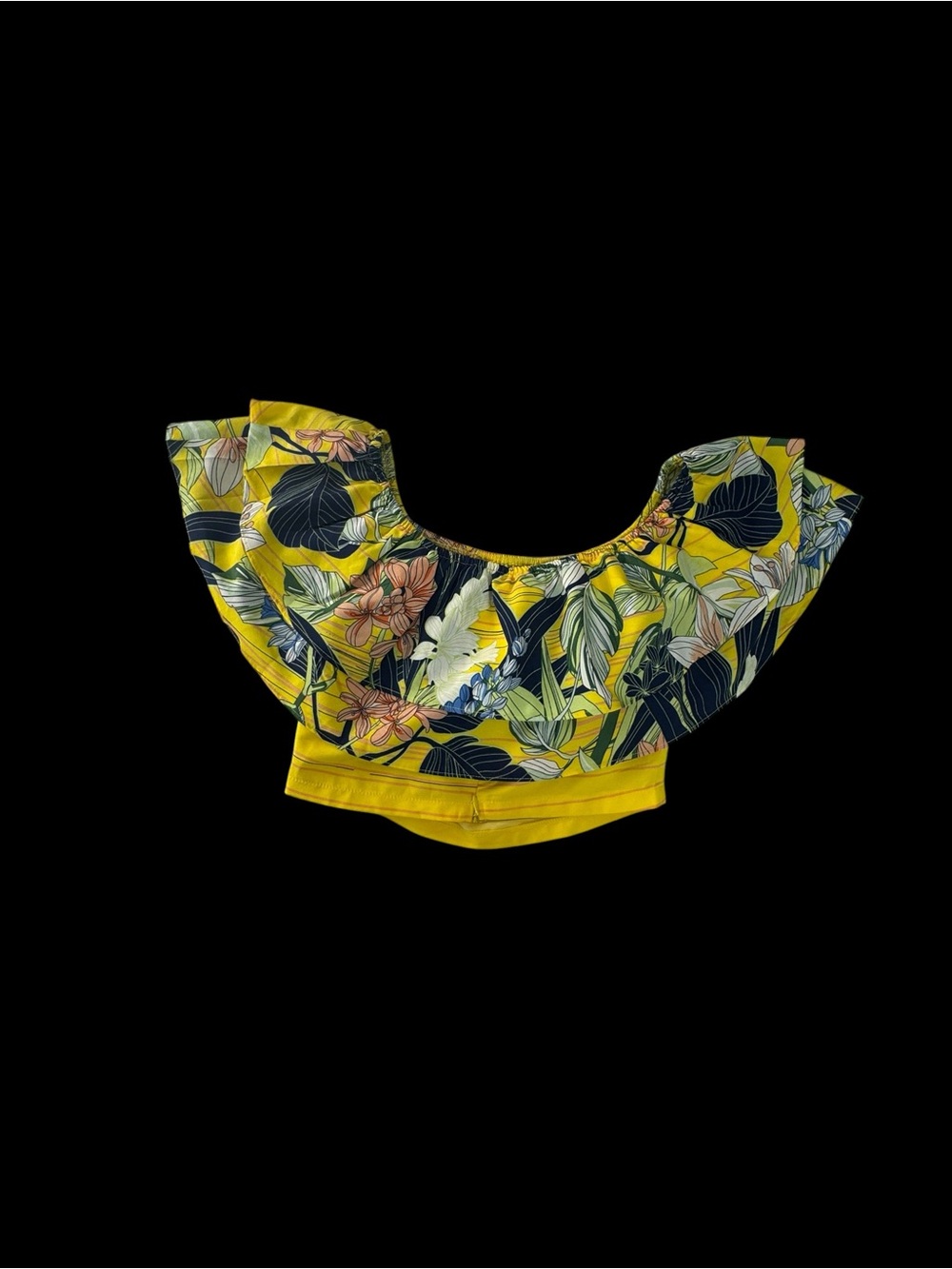 Tropical Yellow Floral Wide-Leg Pants - Women's - Picture 6 of 11